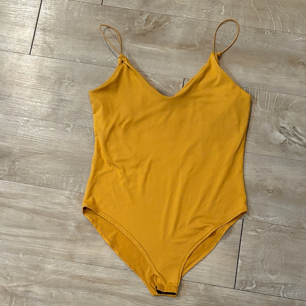 Gaze Body Suit Ptp 15” Mustard Yellow Spaghetti Strap Tank
